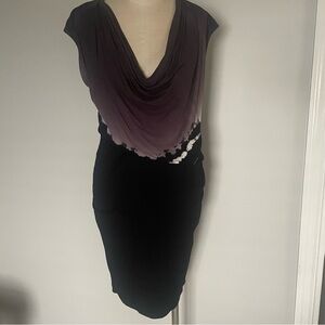 Religion tie dye draped neckline fitted dress size S NWT